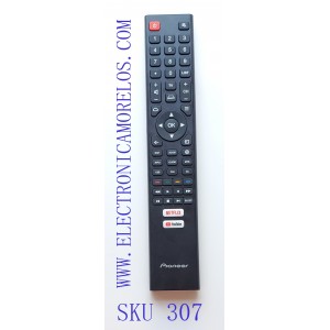CONTROL REMOTO PARA SMART TV PIONEER ( NUEVO Y ORIGINAL ) / NUMERO DE PARTE 06-558W52-PI01MS / 20210430YB / BS2-1